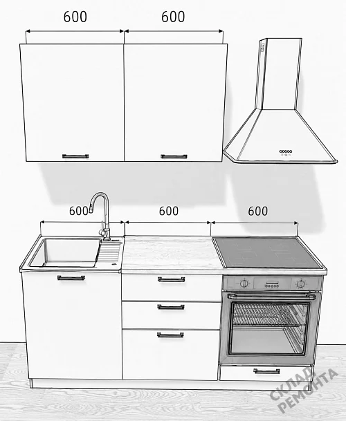 Фото Кухня Leko Аляска серый лед – купить в Екатеринбурге: цена, описание, фото. Интернет-магазин 8