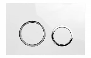 Кнопка Calypso Beta CS20WT+C пластик белый/серебро