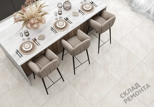 Фото Керамогранит матовый Alma Ceramica Риалто GFU04RLT08R молочный 600*600*9 – купить в Екатеринбурге: цена, описание, фото. Интернет-магазин 2