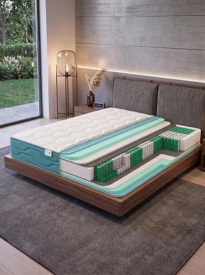 Матрас с независимым пружинным блоком EcoSleep Fitness Priority (чехол трикотаж Premium)
