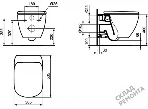 Фото Унитаз подвесной Ideal Standard Tesi T007901 безободковый купить в Екатеринбурге: цена, описание, фото. Интернет-магазин 4