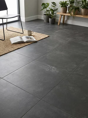 Керамогранит матовый Alma Ceramica Тотем GFU6060TTM20R черный 600*600*9