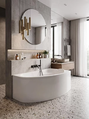 Ванна акриловая 1Marka Лил (правая) 140*90 
