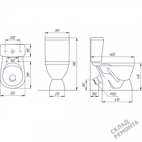 Фото Унитаз компакт напольный Rosa Лира купить в Екатеринбурге: цена, описание, фото. Интернет-магазин 3