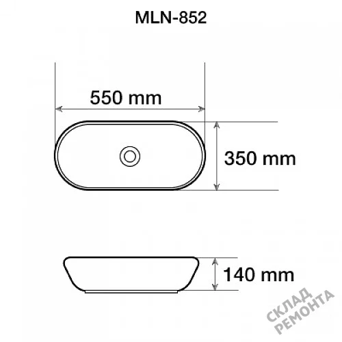 Фото Раковина накладная Melana 852, 55 см купить в Екатеринбурге: цена, описание, фото. Интернет-магазин 3