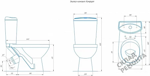 Фото Унитаз компакт напольный Rosa Комфорт купить в Екатеринбурге: цена, описание, фото. Интернет-магазин 3