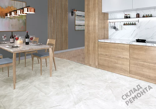 Фото Керамогранит лаппатированный Alma Ceramica Ларедо GFU04LRD70L светло-серый 600*600*9 – купить в Екатеринбурге: цена, описание, фото. Интернет-магазин 2