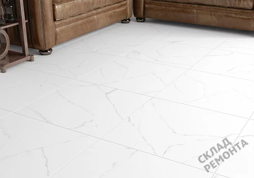 Фото Керамогранит матовый Alma Ceramica Каррара GFU04CRR00R светло-серый 600*600*9 – купить в Екатеринбурге: цена, описание, фото. Интернет-магазин 2