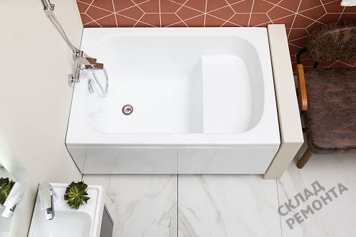 Фото Ванна акриловая Aquanet Seed с сиденьем 110*70  купить в Екатеринбурге: цена, описание, фото. Интернет-магазин 7