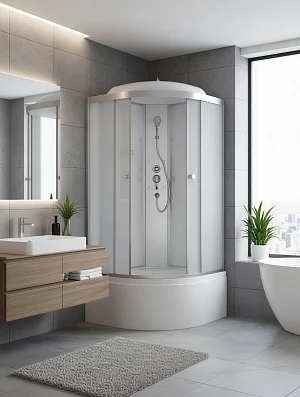 Душевая кабина ODA 8401 white высокий поддон угловая 80*80