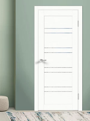 Дверь VellDoris Линия 8 дуб снежный, экошпон, зеркало