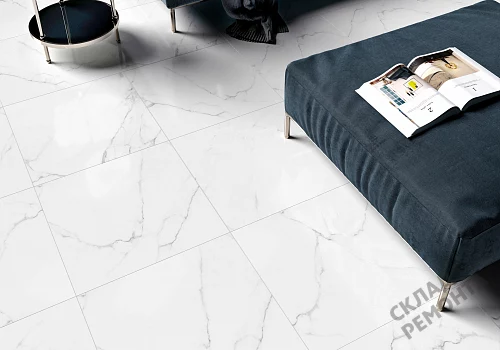 Фото Керамогранит матовый Alma Ceramica Каррара GFU04CRR00R светло-серый 600*600*9 – купить в Екатеринбурге: цена, описание, фото. Интернет-магазин 3