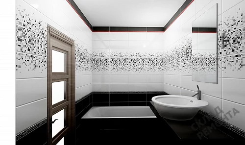 Фото Бордюр Cersanit Sindy SB7H231, черный 440*40 – купить в Екатеринбурге: цена, описание, фото. Интернет-магазин 3