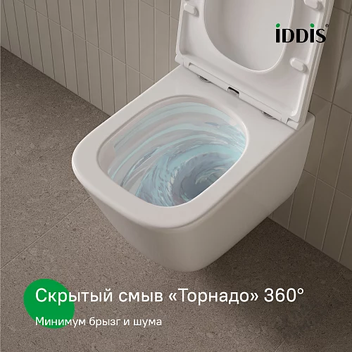 Фото Унитаз подвесной Iddis Торр TOQFDSEi25 безободковый купить в Екатеринбурге: цена, описание, фото. Интернет-магазин 2
