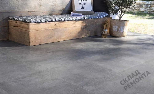 Фото Керамогранит матовый Steppe Ceramics Concrete Antracite серый 600*600*9 – купить в Екатеринбурге: цена, описание, фото. Интернет-магазин 2
