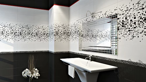 Фото Бордюр Cersanit Sindy SB7H231, черный 440*40 – купить в Екатеринбурге: цена, описание, фото. Интернет-магазин 2