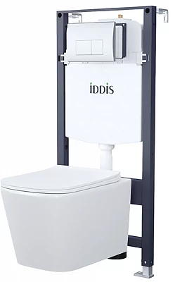 Унитаз с инсталляцией комплект с кнопкой Iddis Бэйсик BASBI01i73 безободковый
